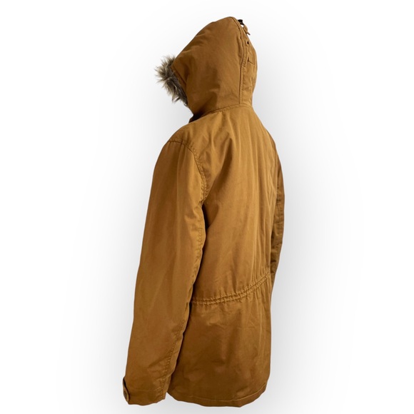 Vintage tan parka, Large. Barn coat field jacket utility jacket faux fur - Picture 3 of 12